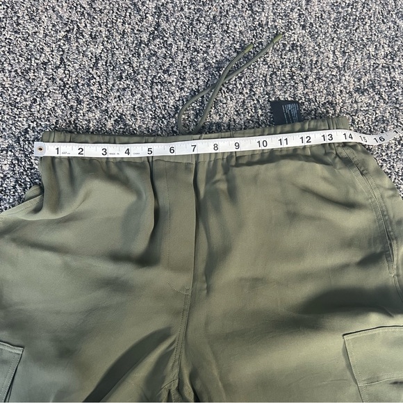 Theory Silk Utility Slim-Fit Cargo Pull-On Pants in the color Bonsai - Picture 12 of 12